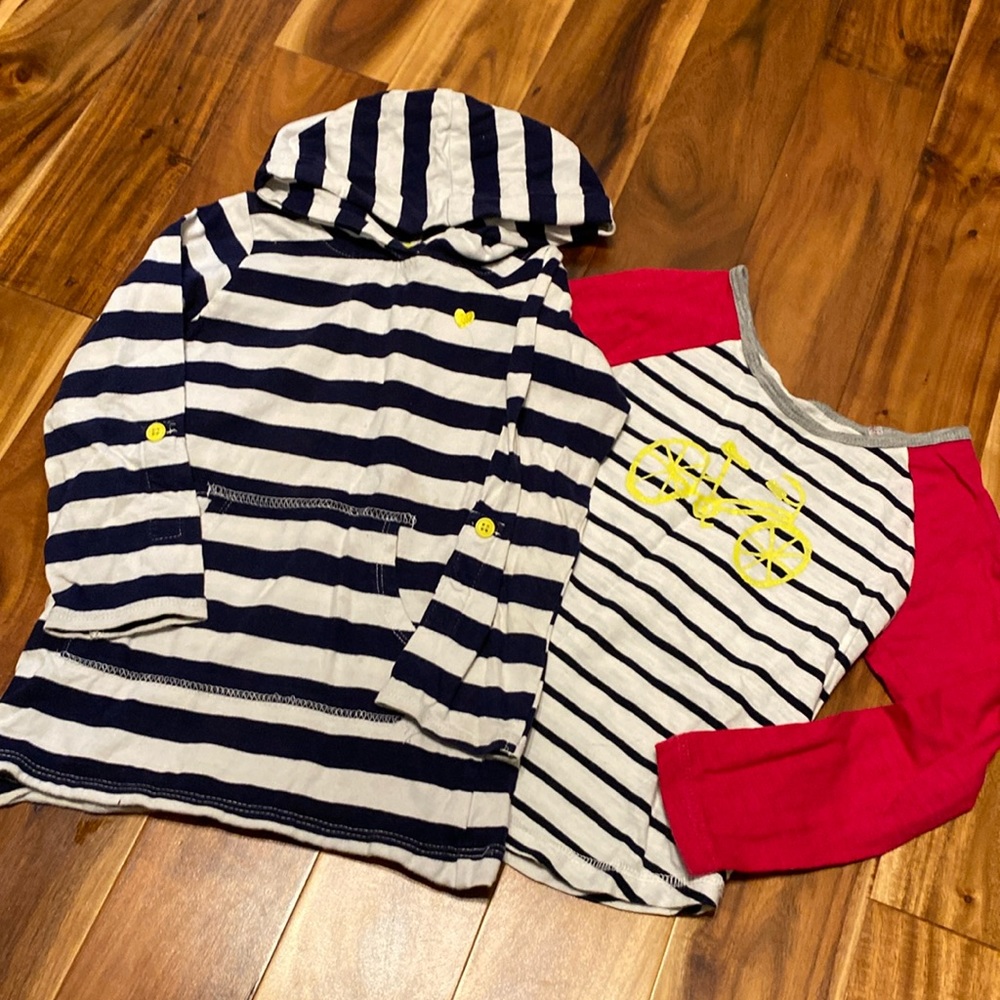 Girl’s Size 3 T-shirt Bundle of 2: GAP Pink Sleeves with Bicycle & Hooded Tunic